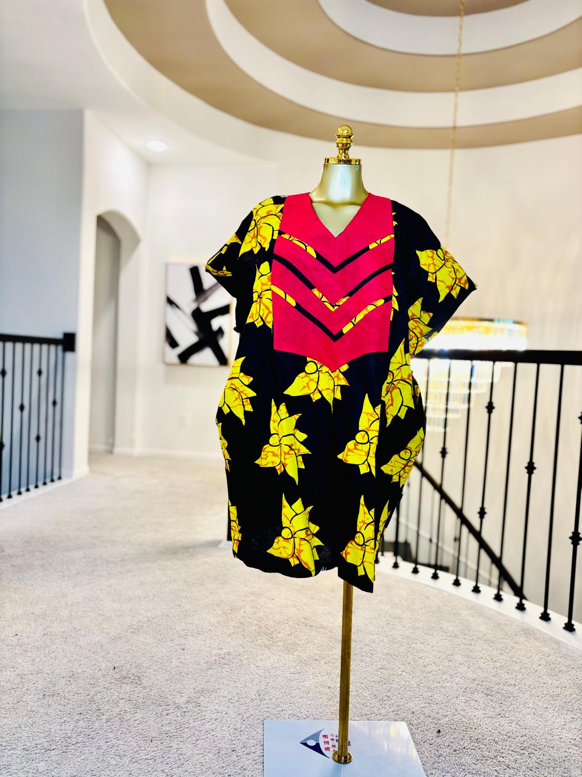 Luxe Ankara Chevron Tunic Mini Dress