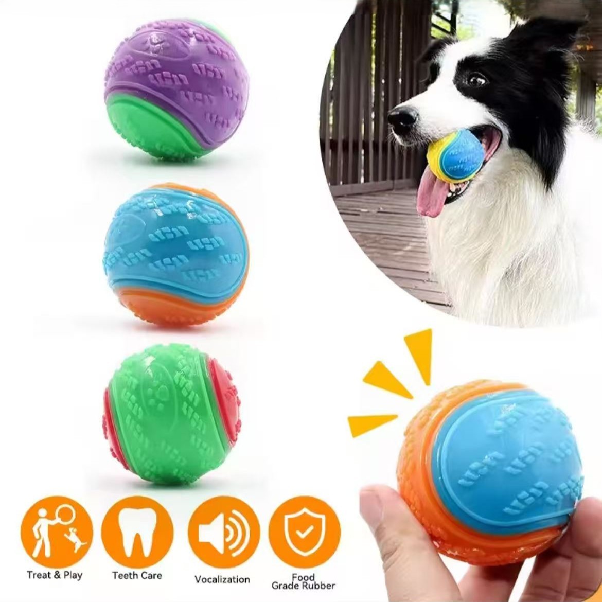 Interactive Rubber Dog Ball
