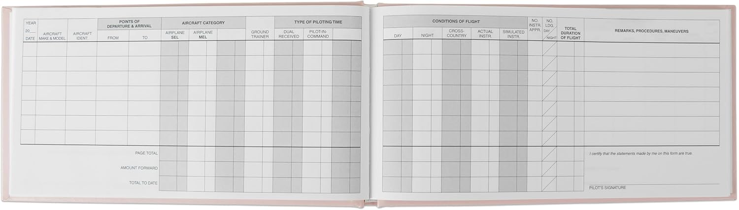 The Standard Pilot Logbook (Pink)