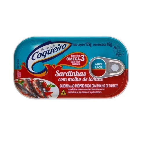 Sardinha Coqueiro com molho de tomate