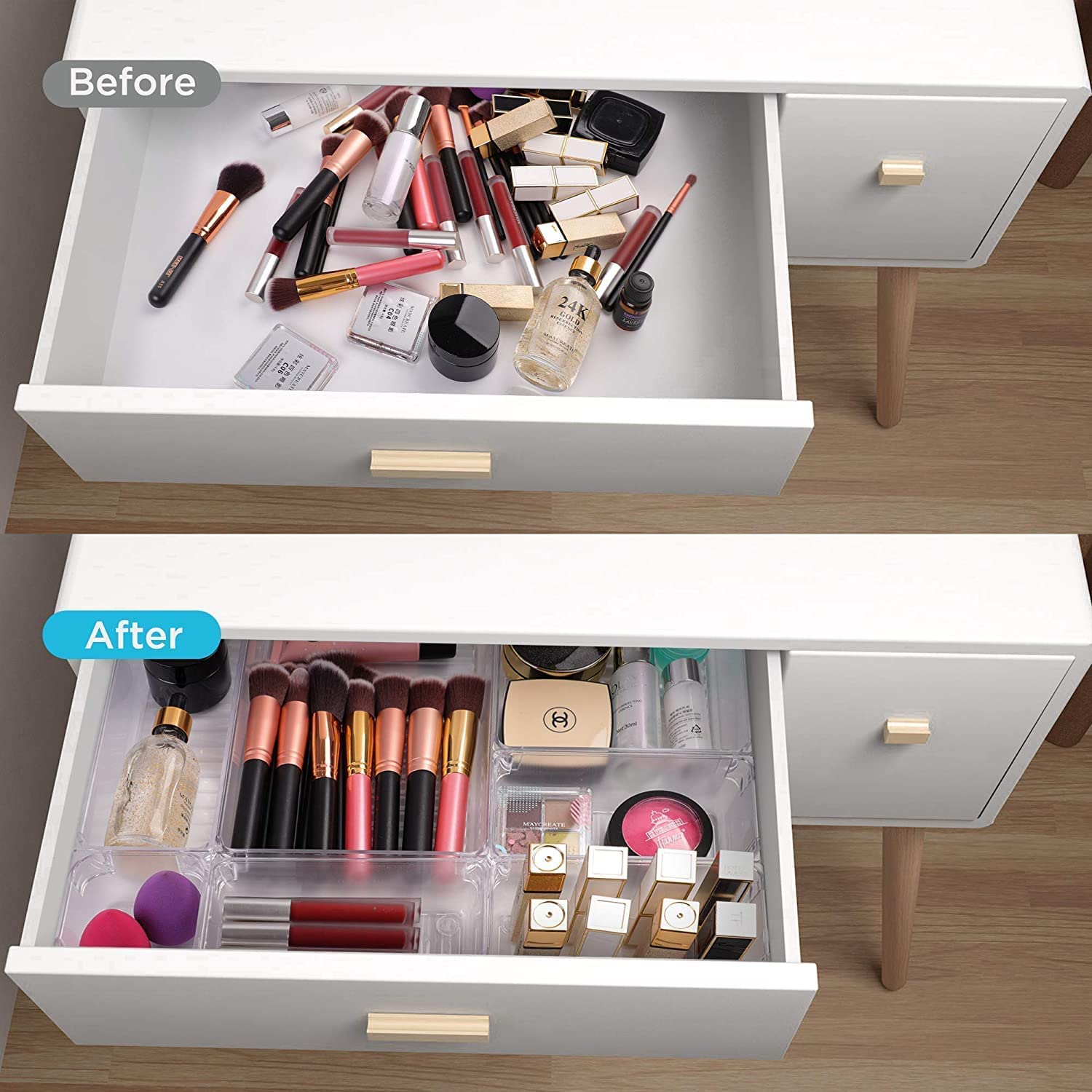 Plastic Drawer Organizer 25-Piece Set
