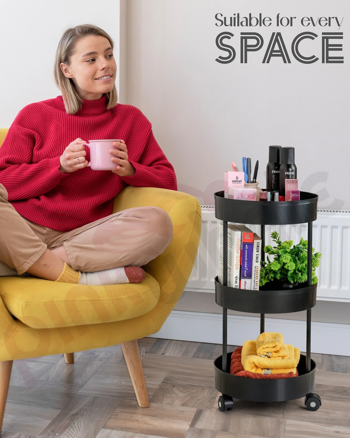 3-Tier Rolling Storage Cart