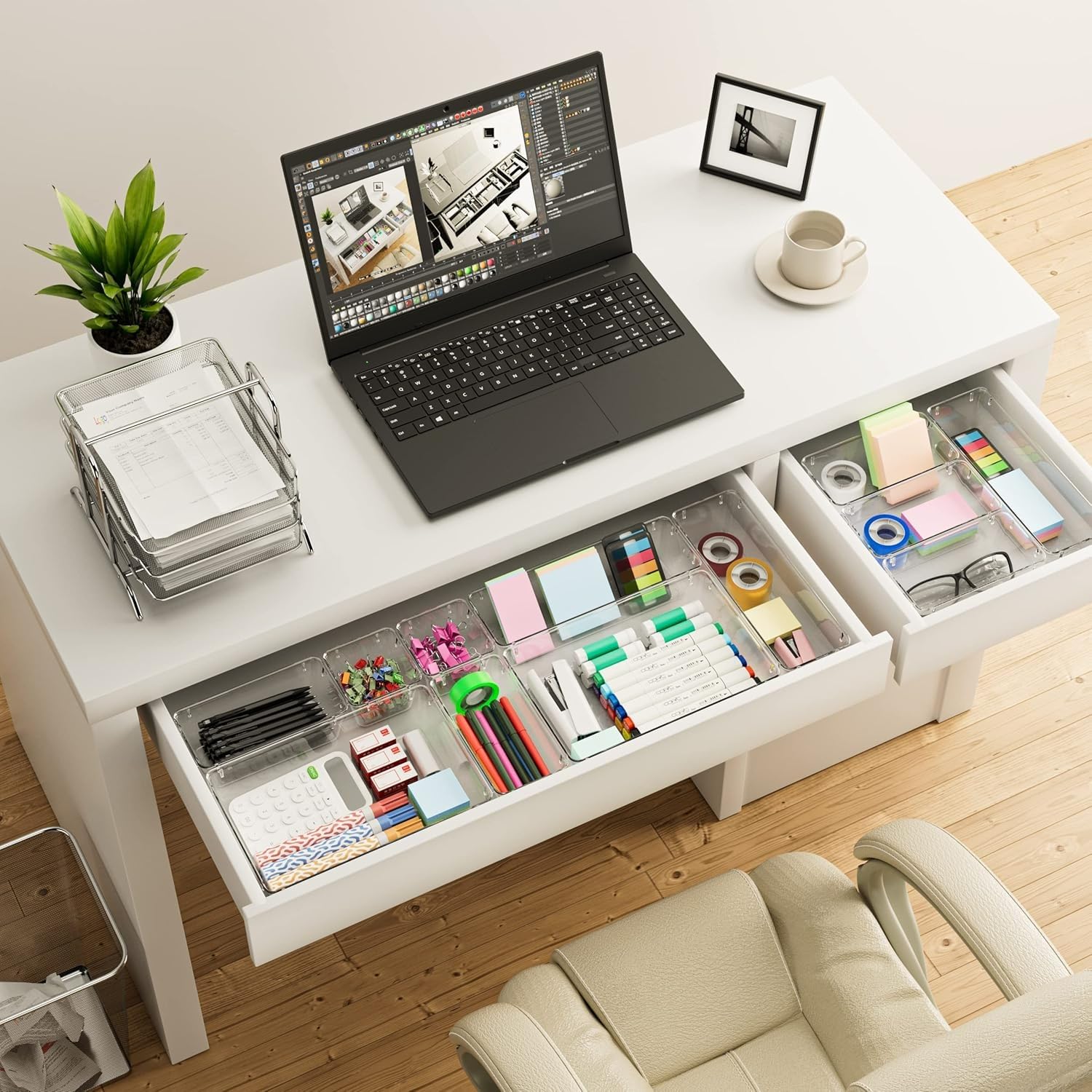 Plastic Drawer Organizer 25-Piece Set