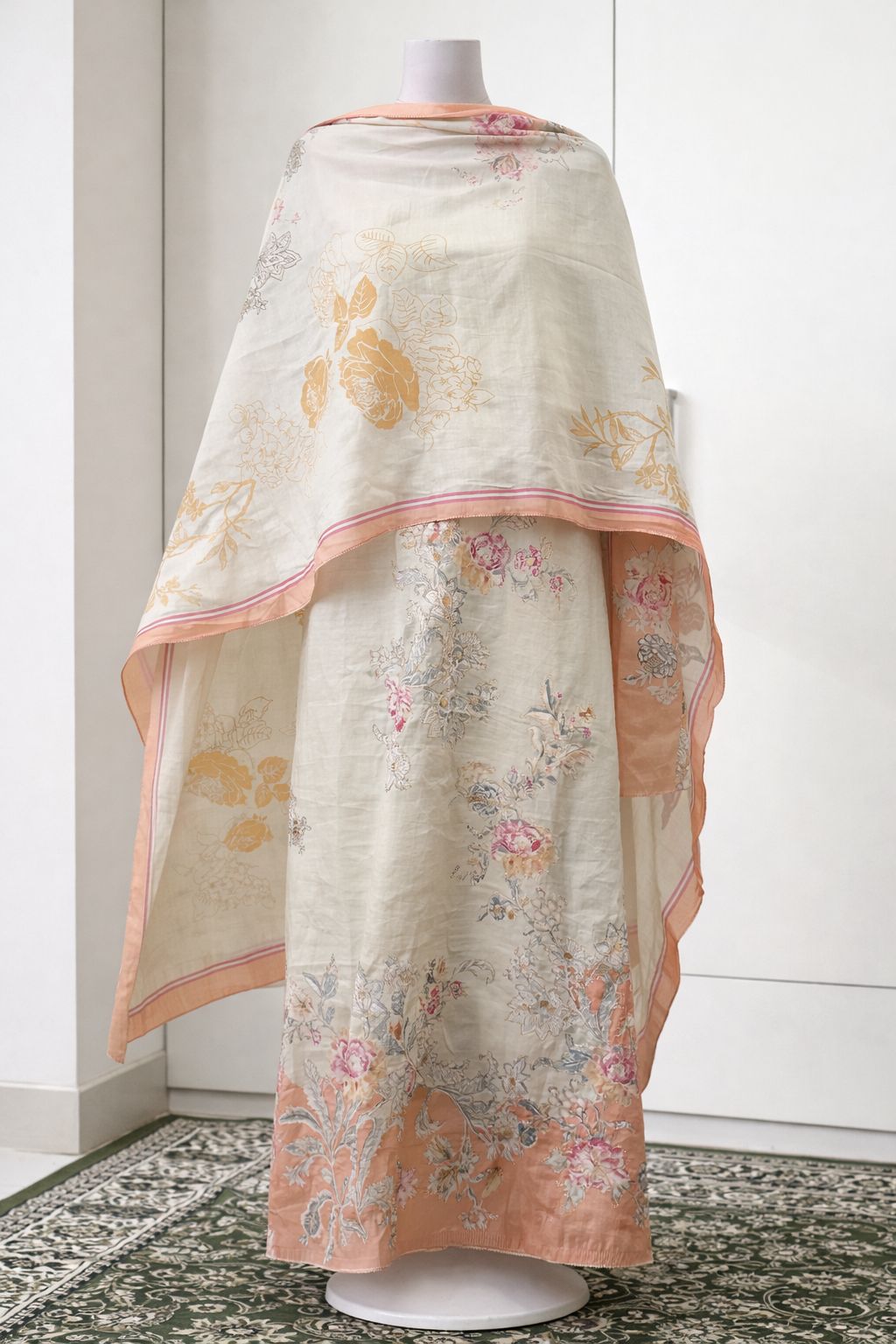 Floral Embroidered Chanderi Suit Set