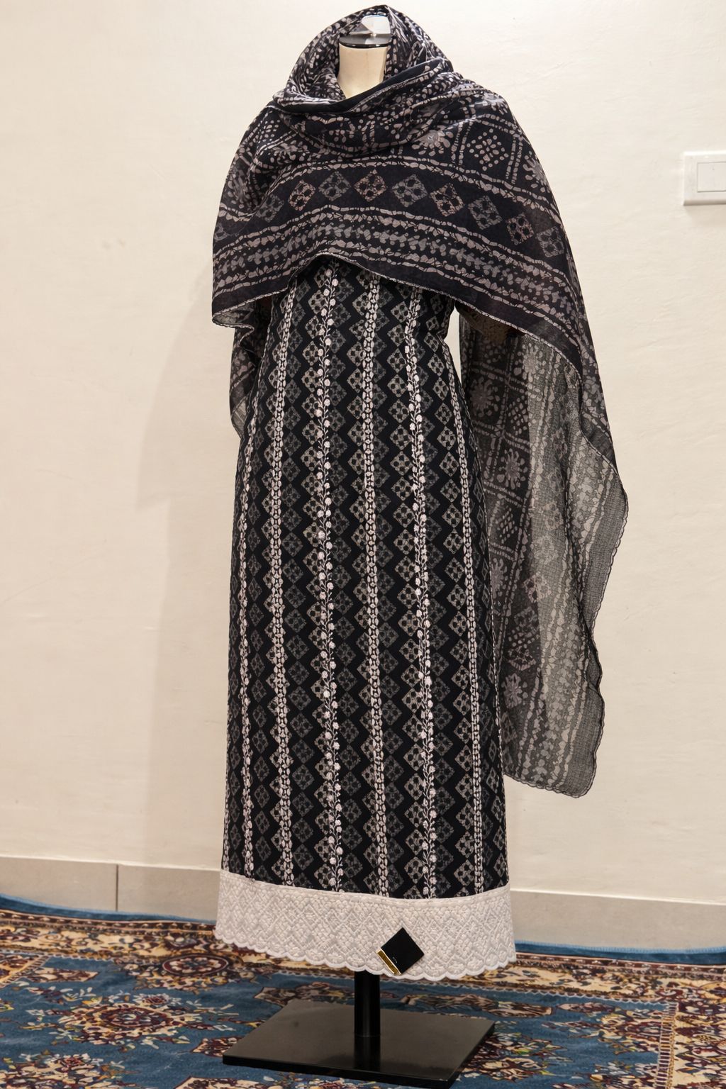 Handcrafted Black & White Ethnic Dress