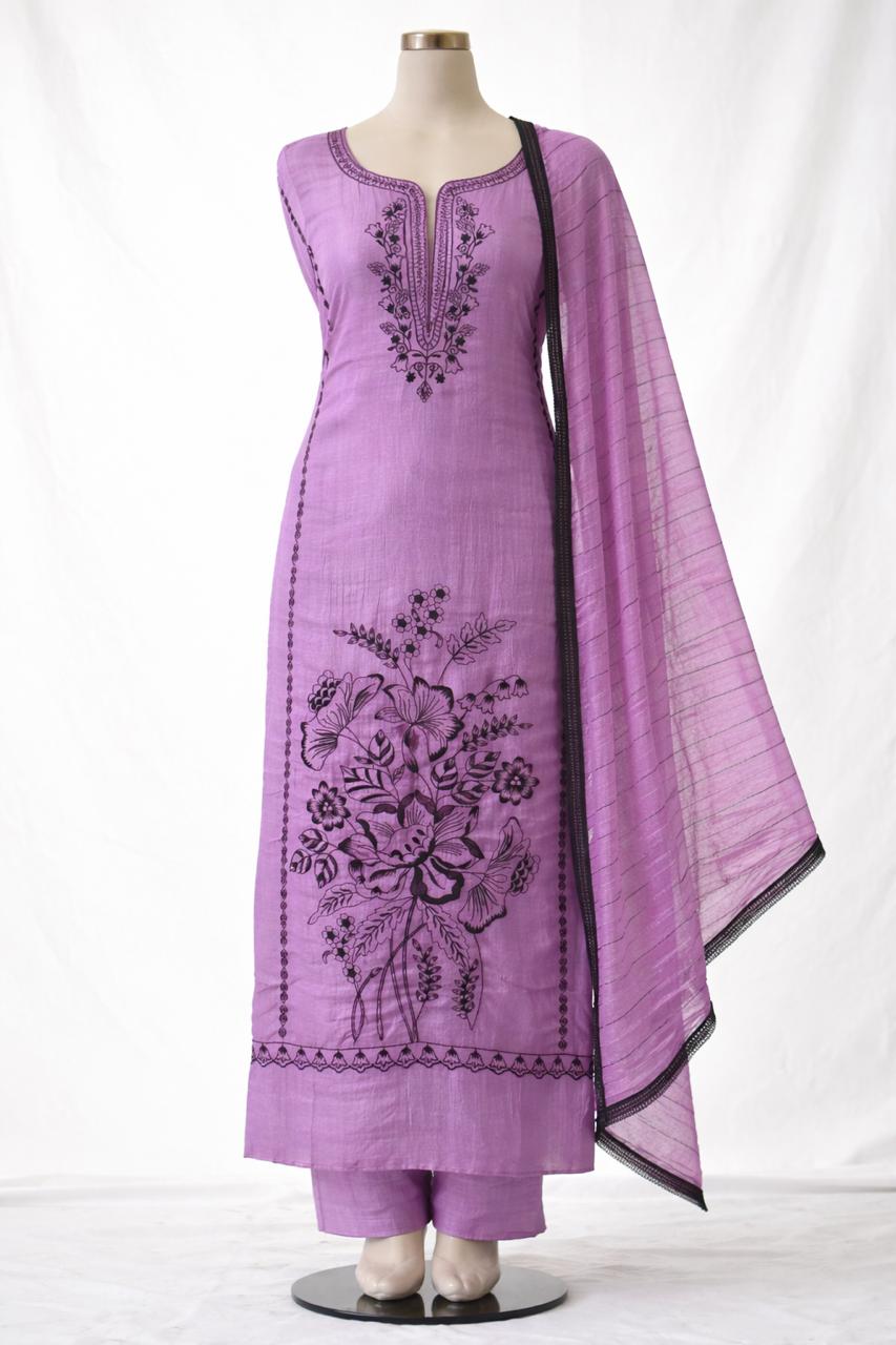 Lavender Embroidered Salwar Suit