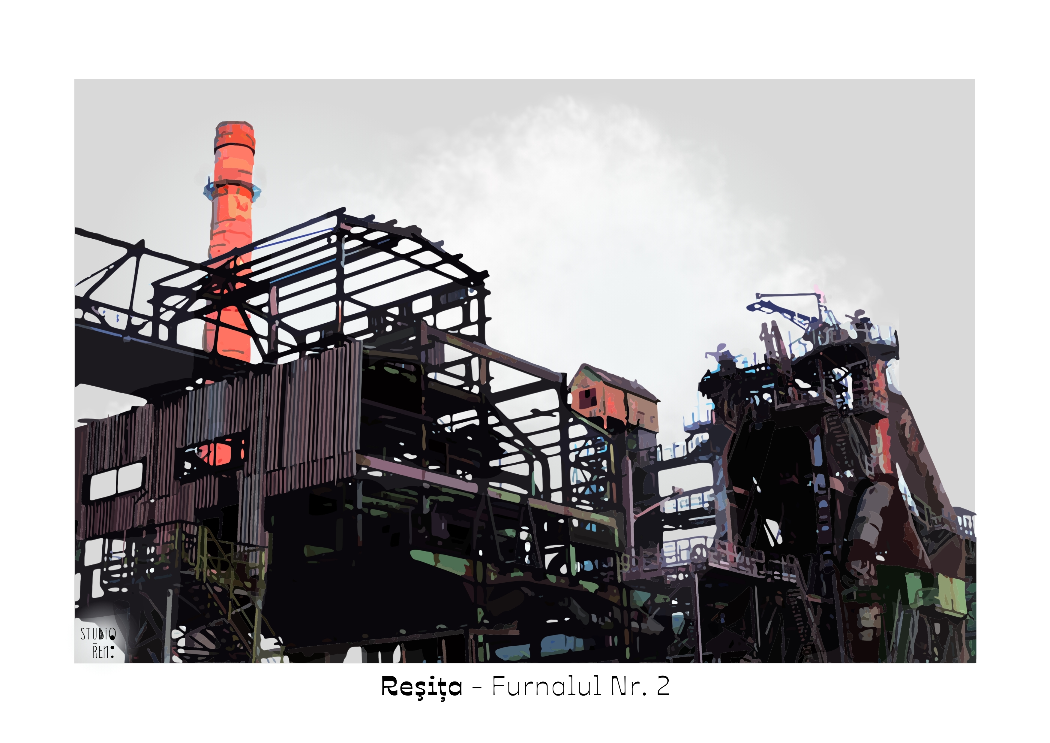 Reșița Blast Furnace No. 2 Art Print