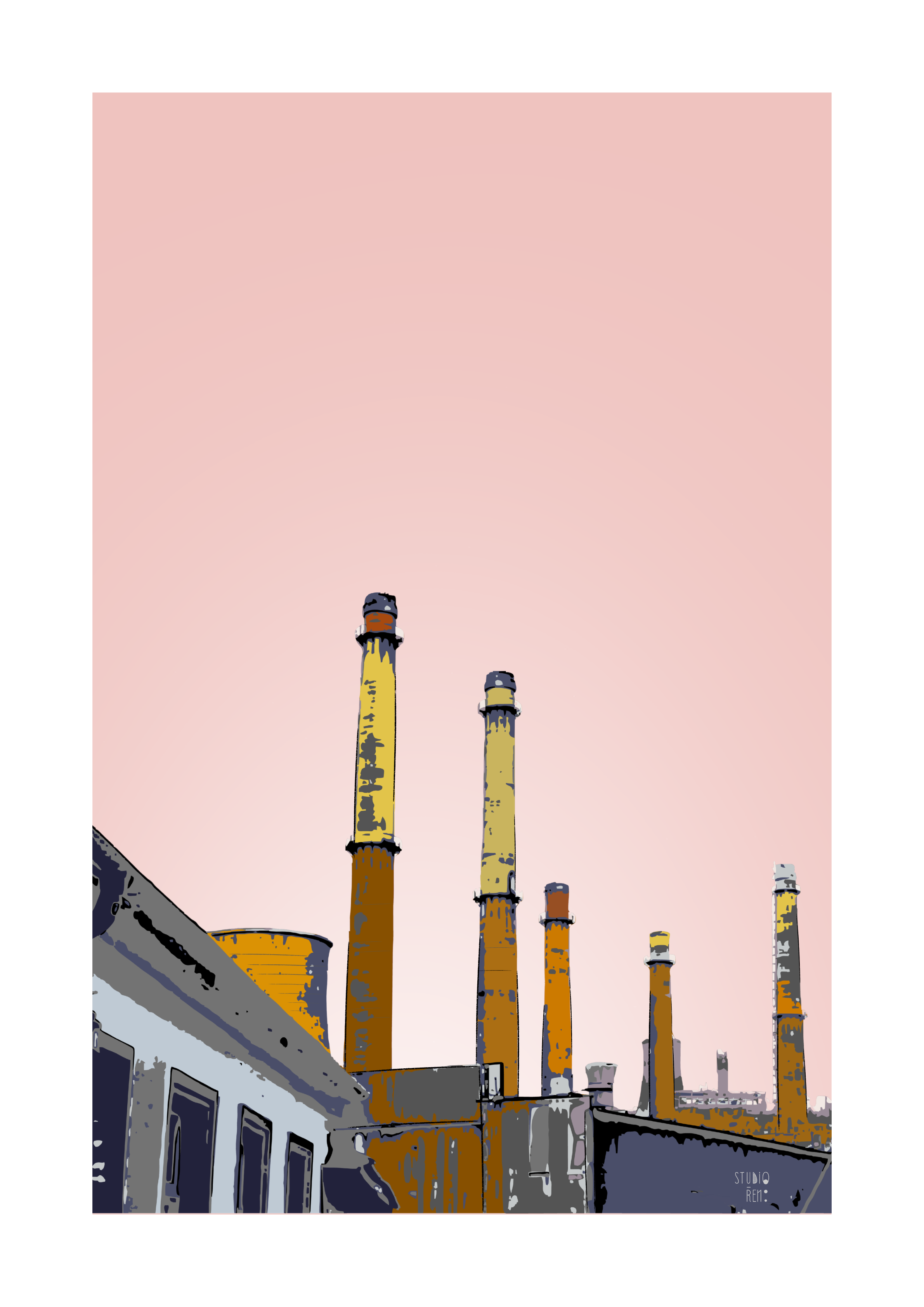 Neighborhood Factory Art Print