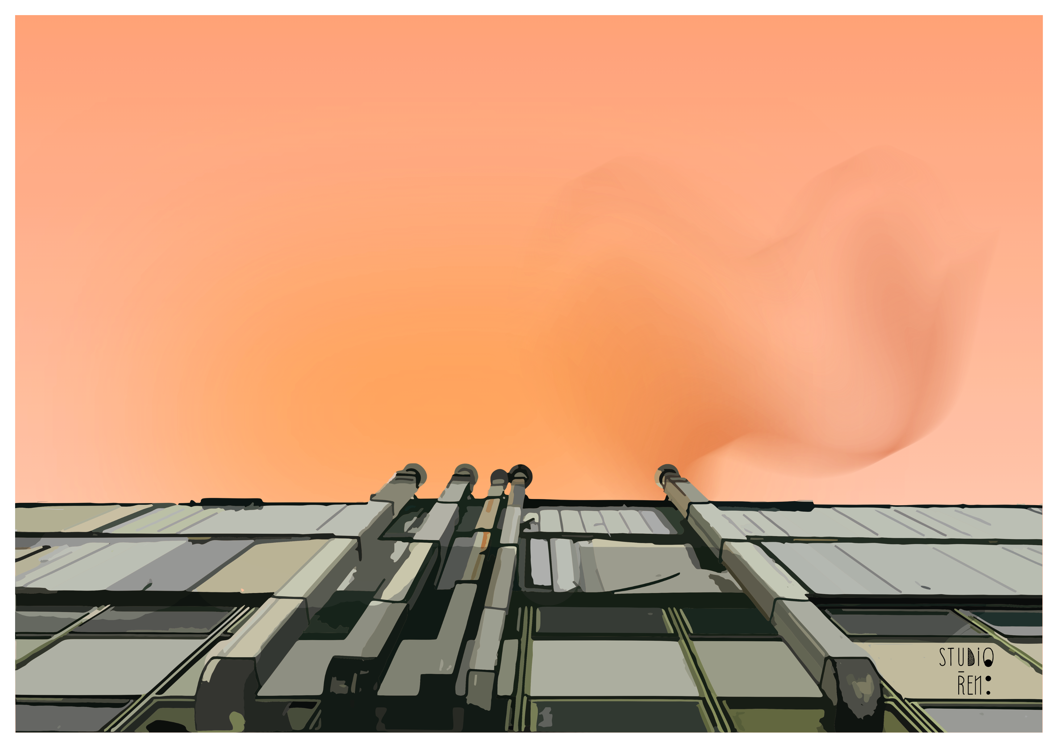 Industrial Skyline Art Print