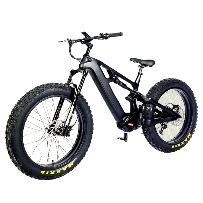 Mofun Carbon Fiber Fat Tire Electric Bike with rear shock