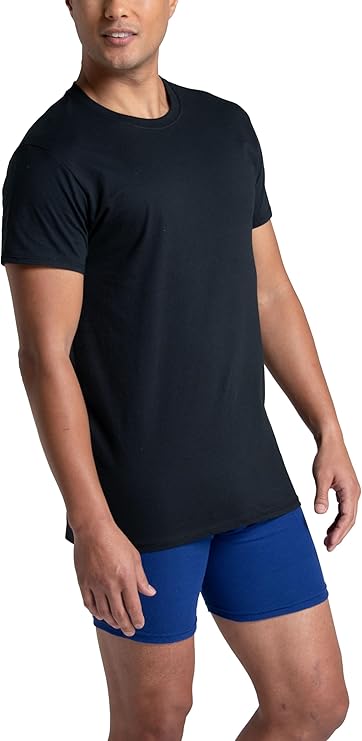 Fruit of The Loom Men's Crew Tee Undershirts, Moisture Wicking & Tag Free, Also Available in Big & Tall