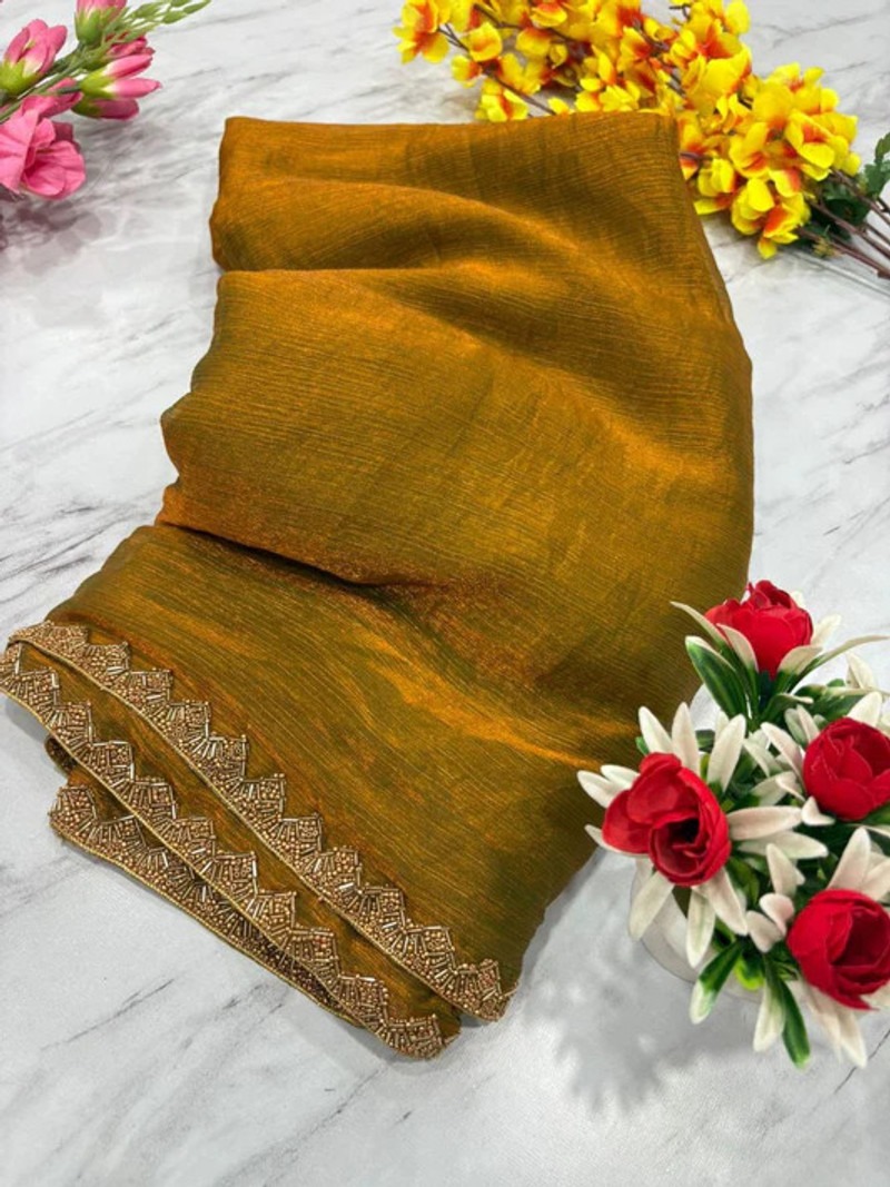 Golden Designer Saree