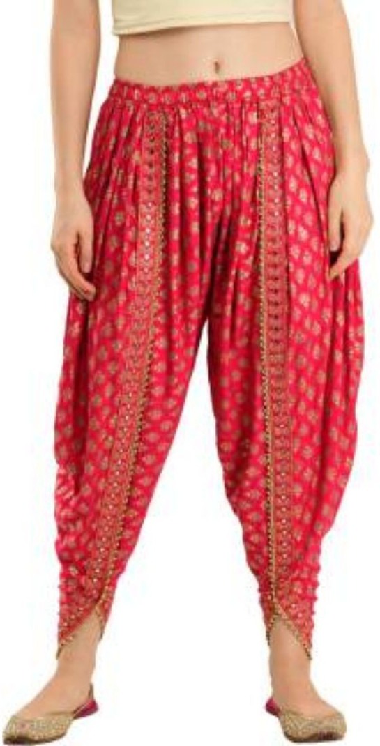 Traditional Red Dhoti Pants