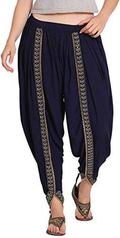 Embroidered Navy Blue Harem Pants