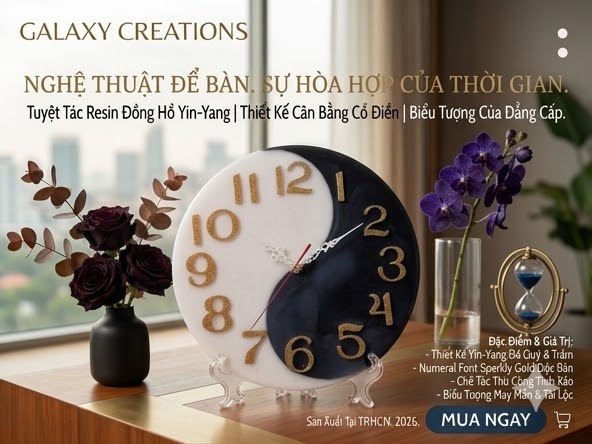 Đồng hồ để bàn (phong thủy, đường kính 15 cm)