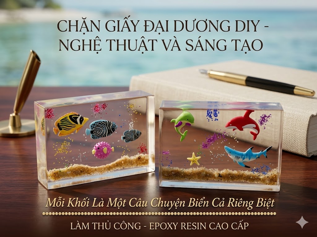 Chặn giấy (cảnh biển, 8x5x2 cm)