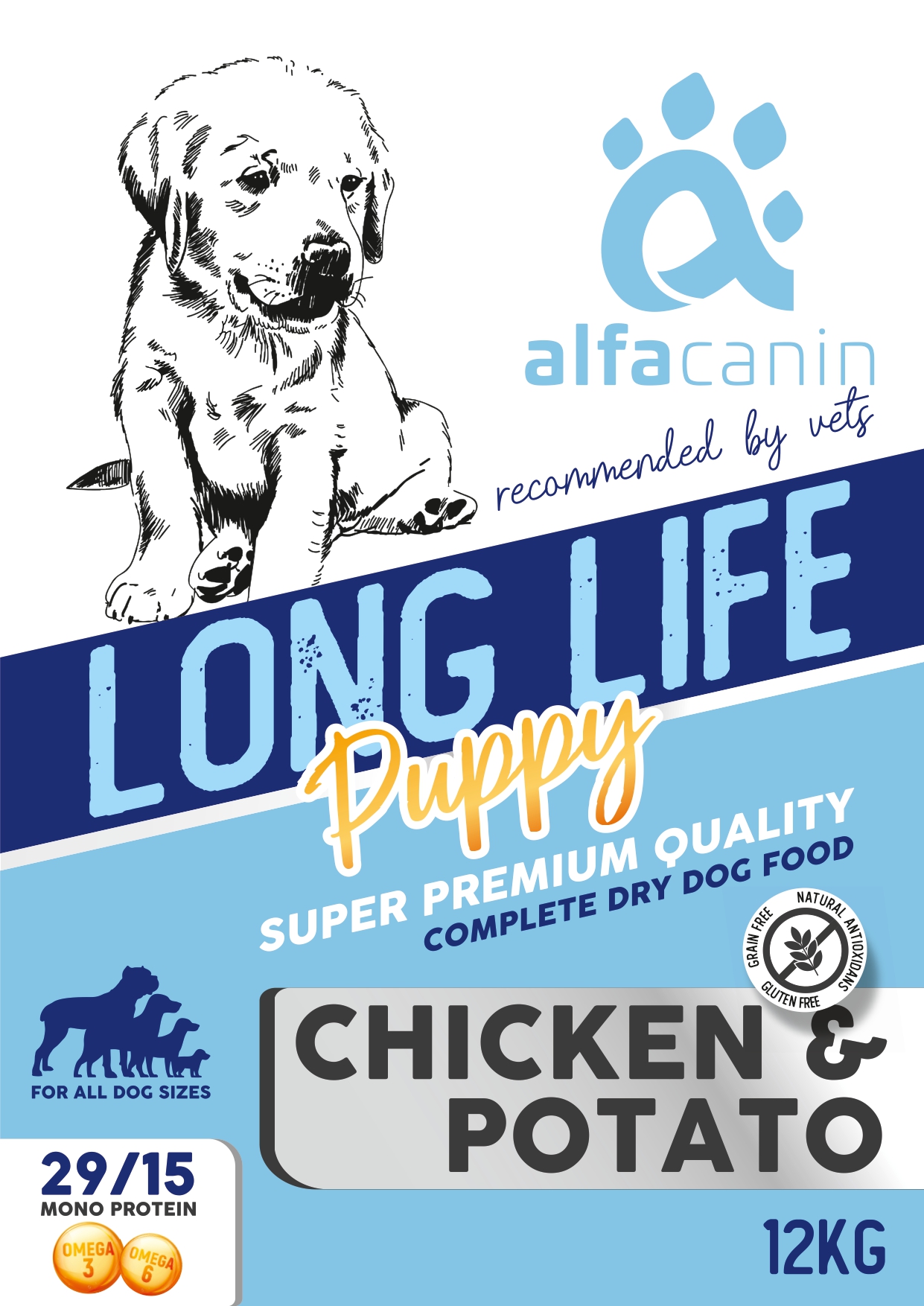 LONG LIFE | Cățel Pui & Cartofi | Kölyökkutya Csirke & Burgonya | 12kg