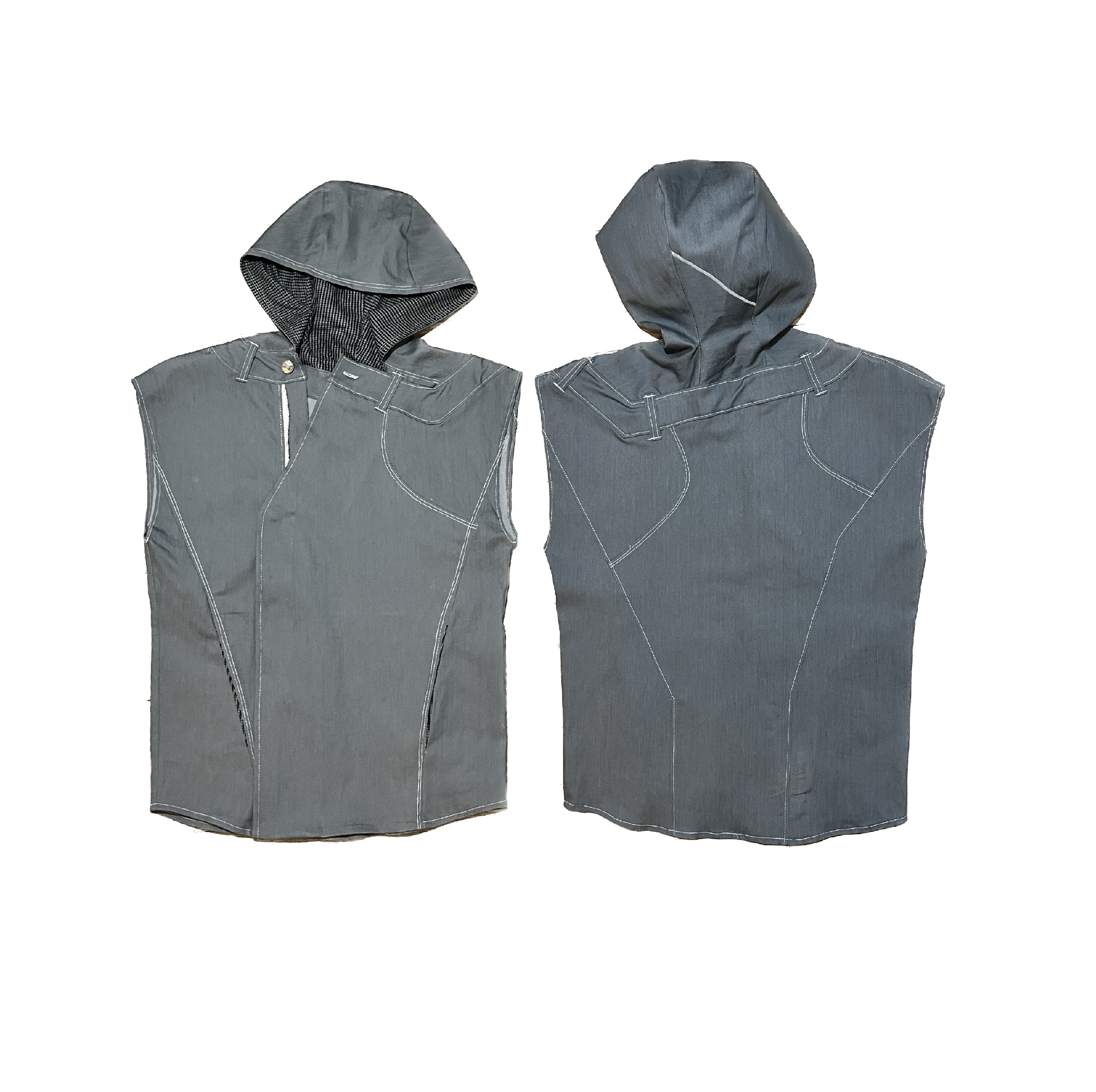 Sans Manche Jean Gris 