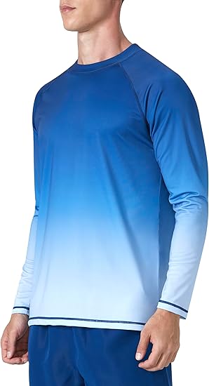 KPSUN Mens Swim Shirts UPF 50+ Rash Guard Long Sleeve Sun UV Protection Beach Shirts Quick Dry Fishing T-Shirt