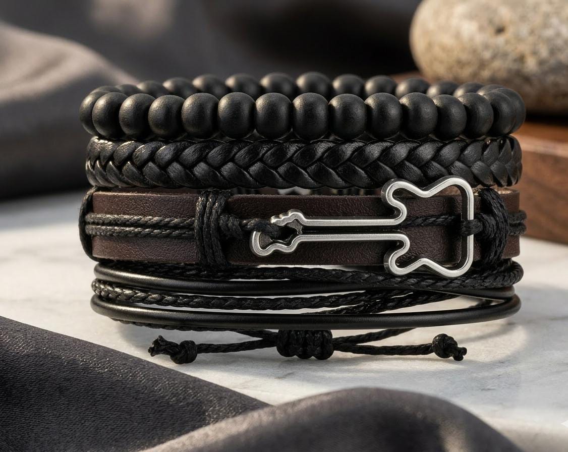 The Rocker’s Rhythm Multilayer Bracelet Set