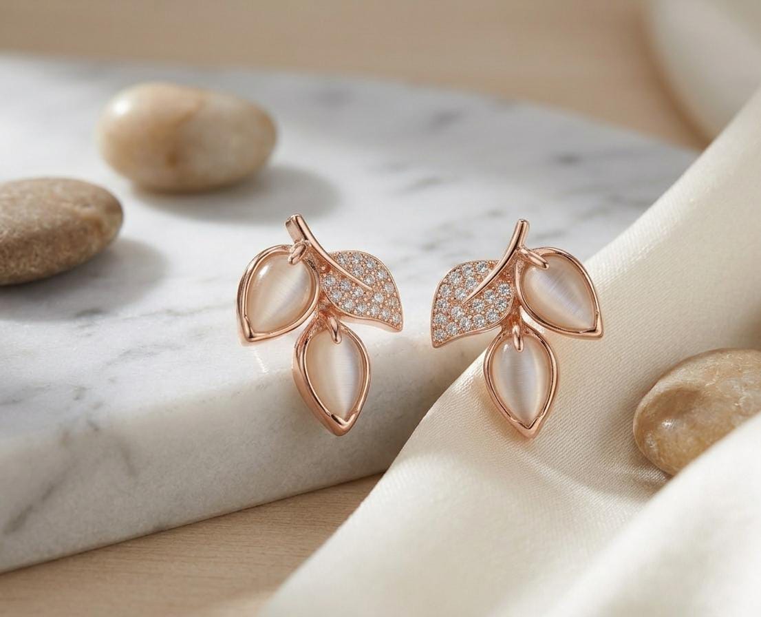 The Moonlit Leaf Studs