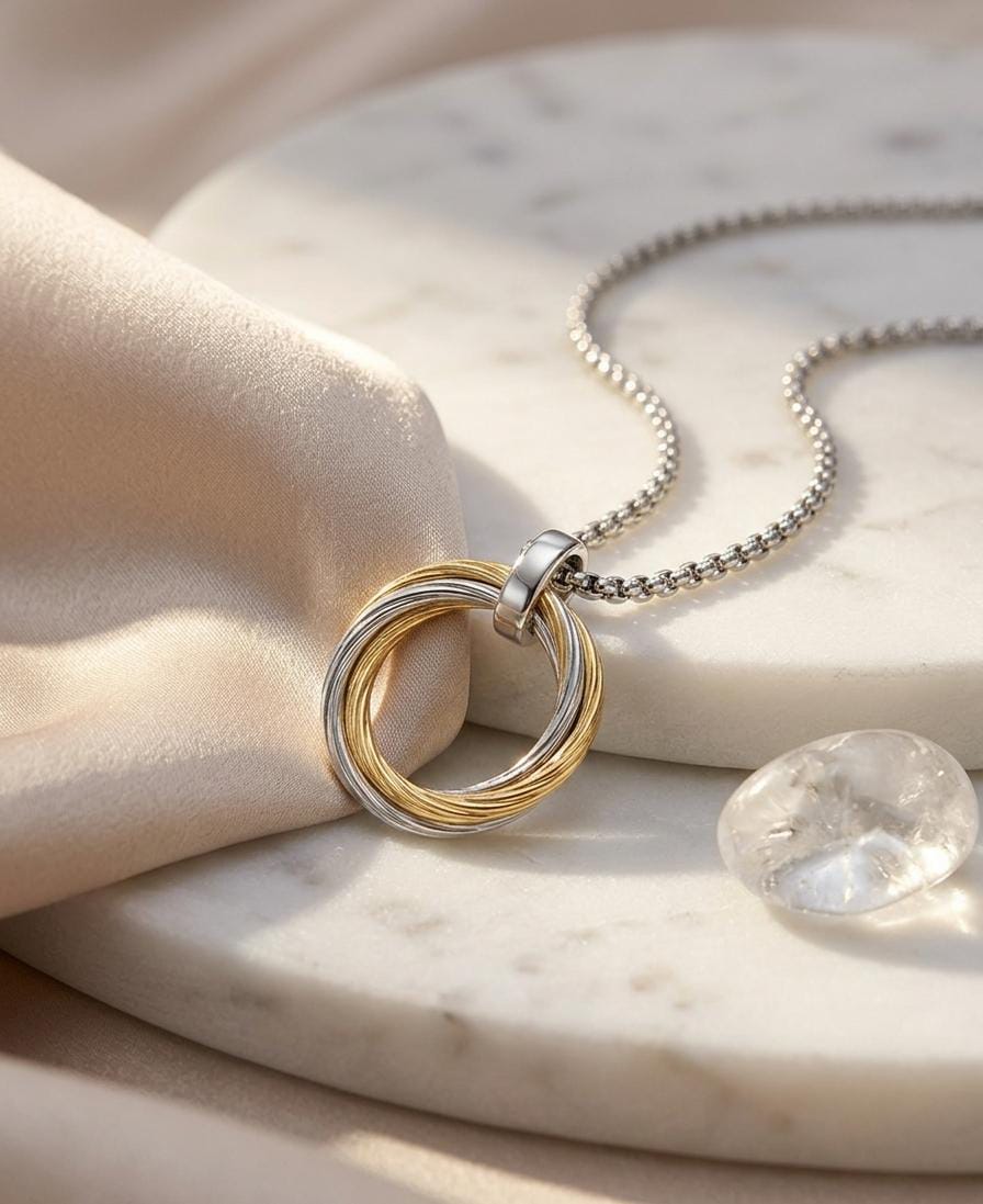 The Trinity Dual-Tone Infinity Pendant