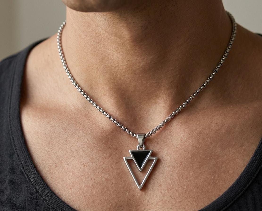 The Onyx Apex Geometric Pendant