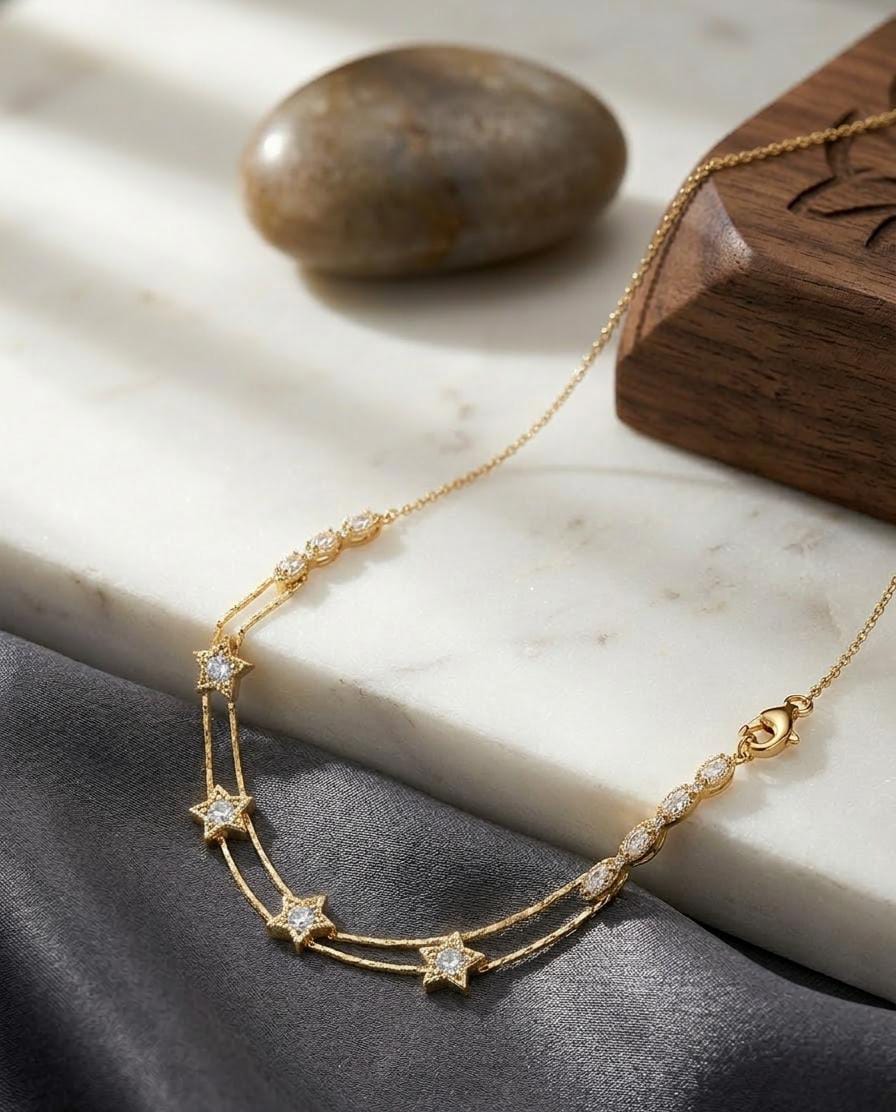 Star Cluster Gold Necklace
