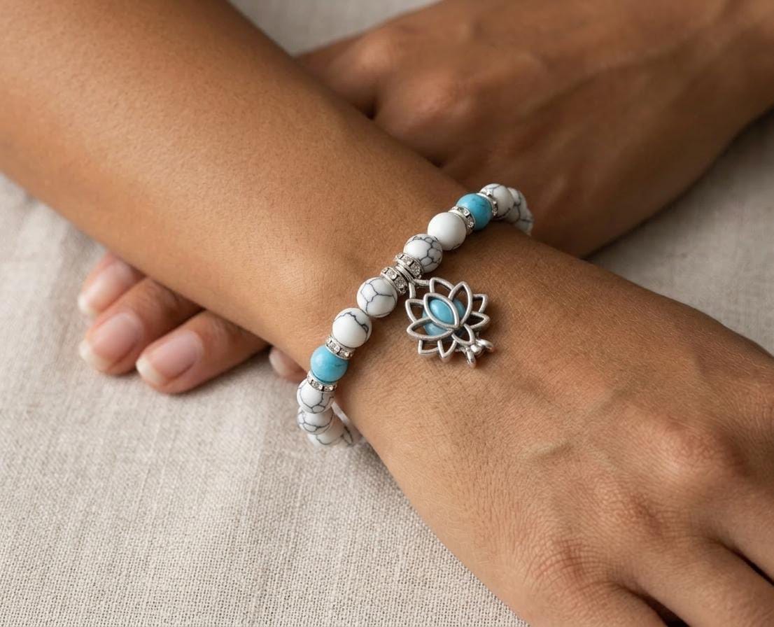 The Serene Lotus Marble Bracelet