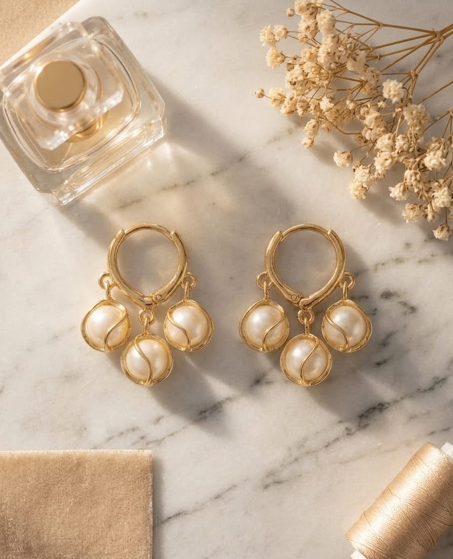 Pearl Bloom Charm Earrings 