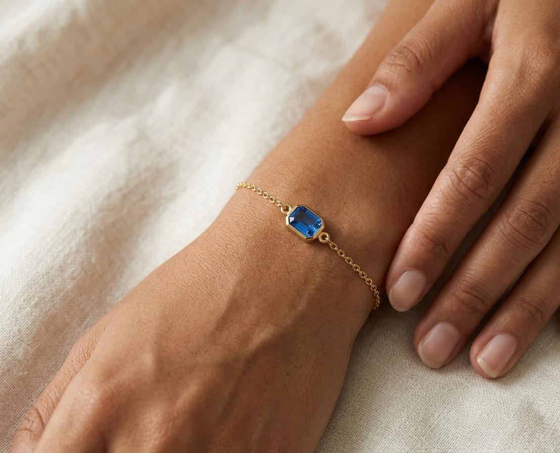 The Azure Majesty Emerald-Cut Bracelet