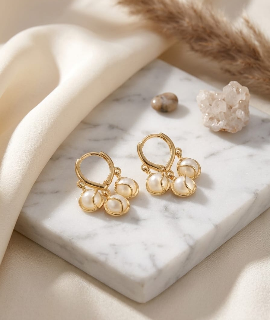 Pearl Bloom Charm Earrings 