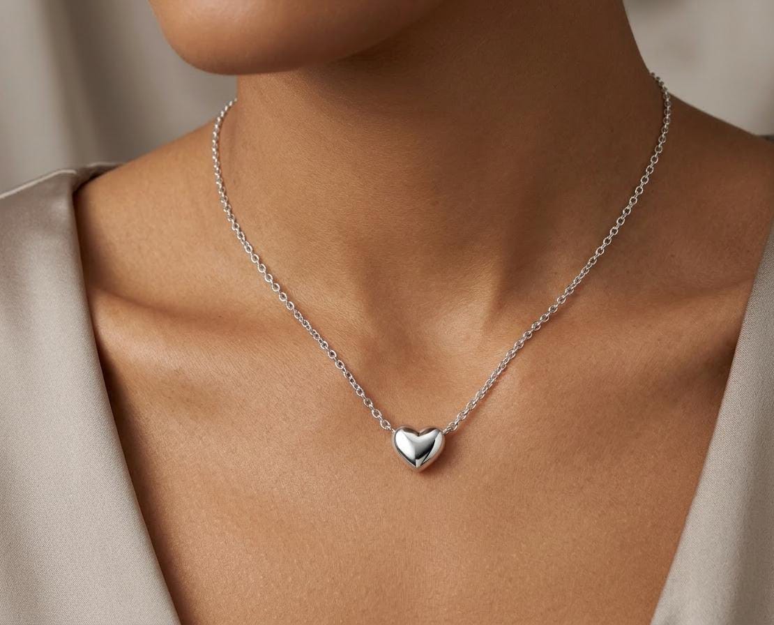 The Luna Polished Heart Necklace