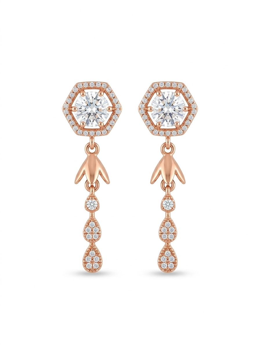 Rose Radiance Drop Earrings 