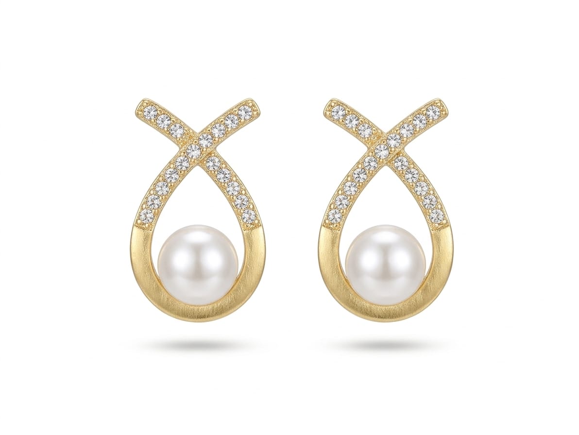 The Serene Ribbon Pearl Studs