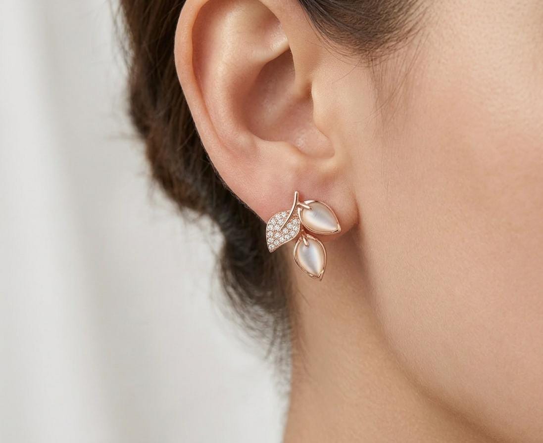 The Moonlit Leaf Studs