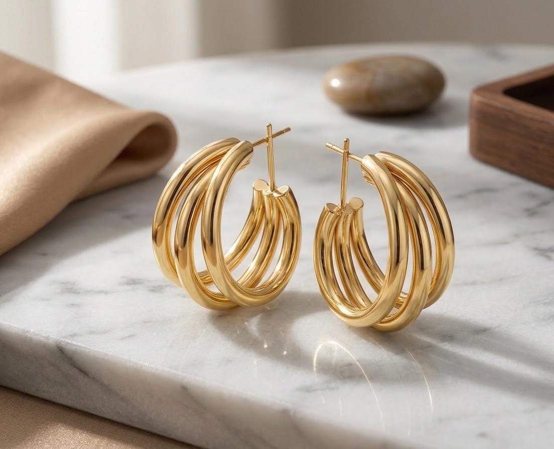 The Hera Triple-Stacked Hoops