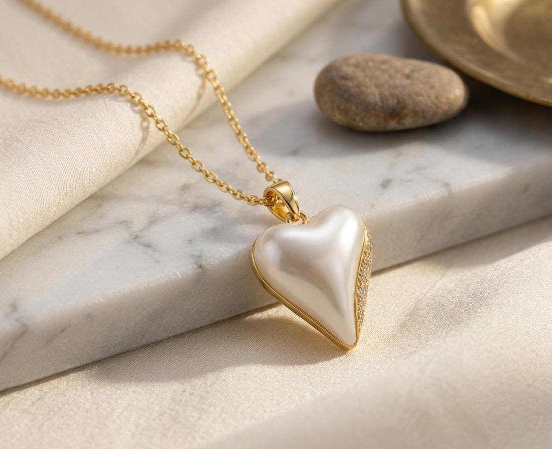 The Celestial Pearl Heart Pendant