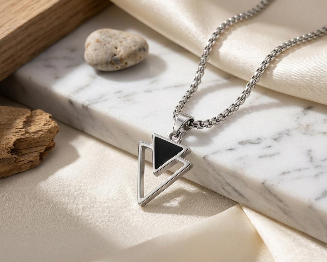 The Onyx Apex Geometric Pendant