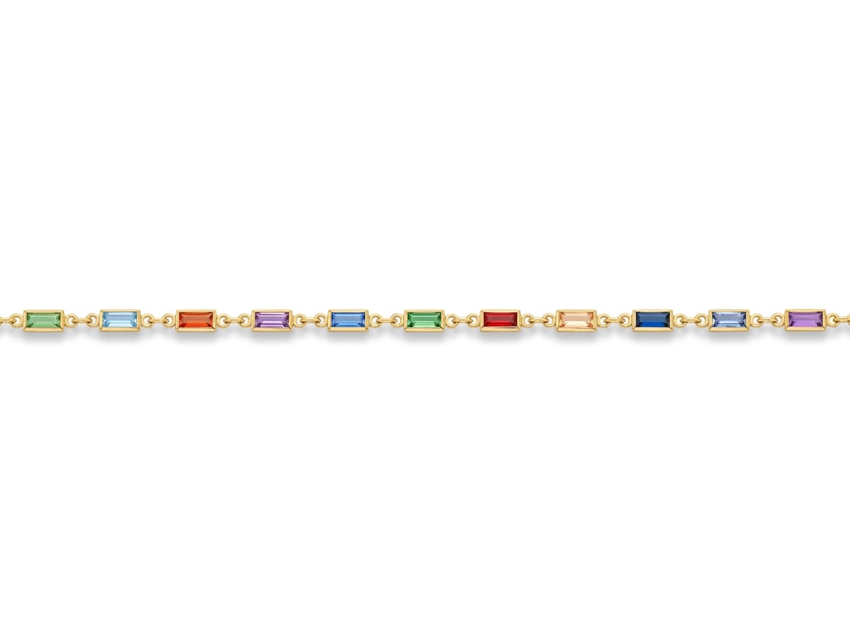 The Chroma Baguette Link Bracelet