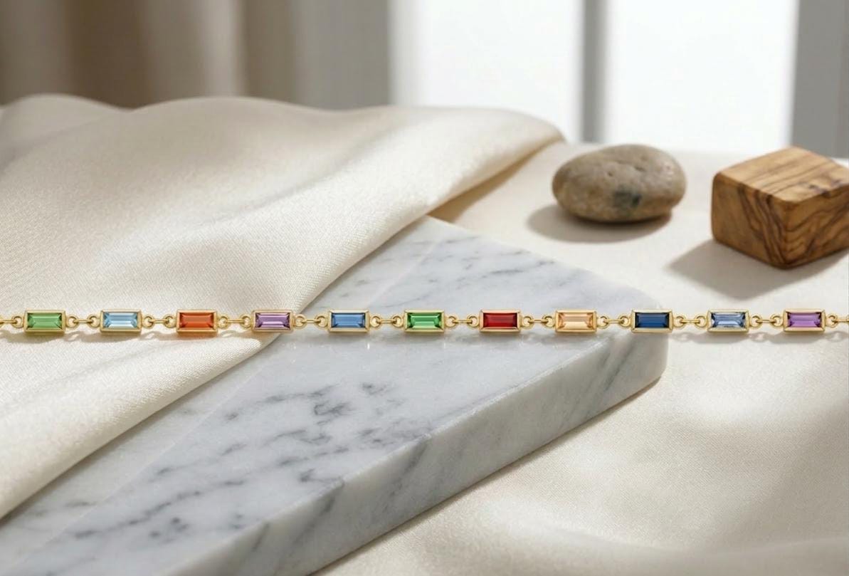 The Chroma Baguette Link Bracelet