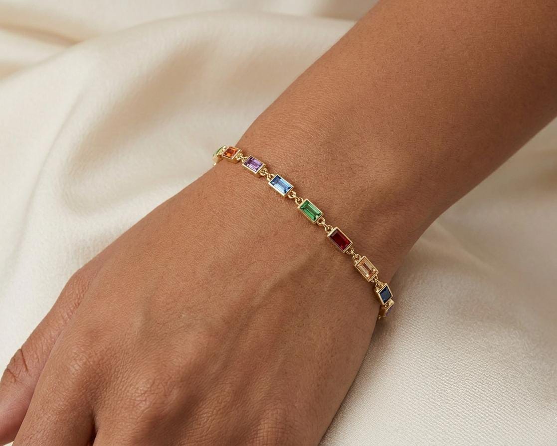 The Chroma Baguette Link Bracelet