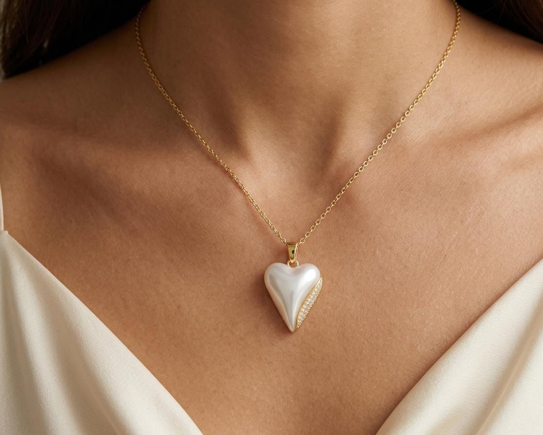 The Celestial Pearl Heart Pendant
