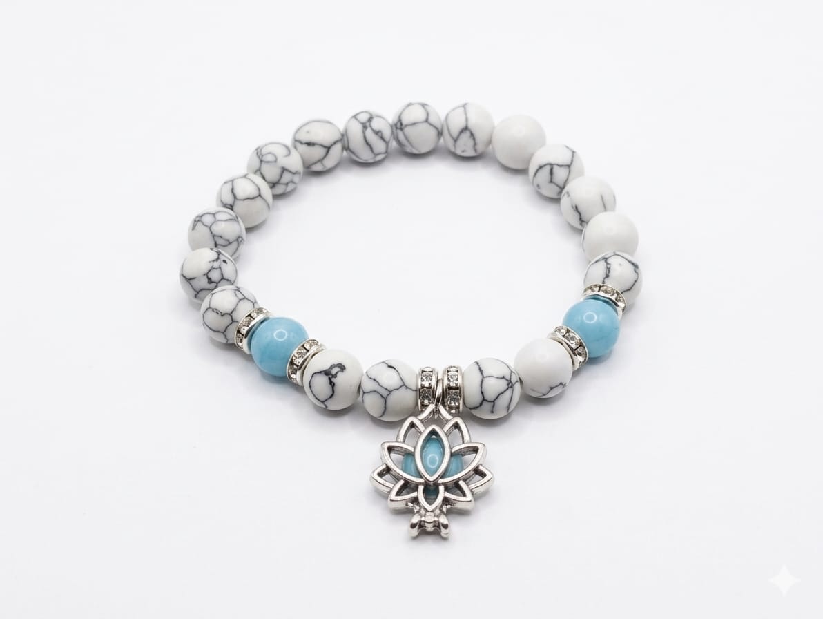 The Serene Lotus Marble Bracelet
