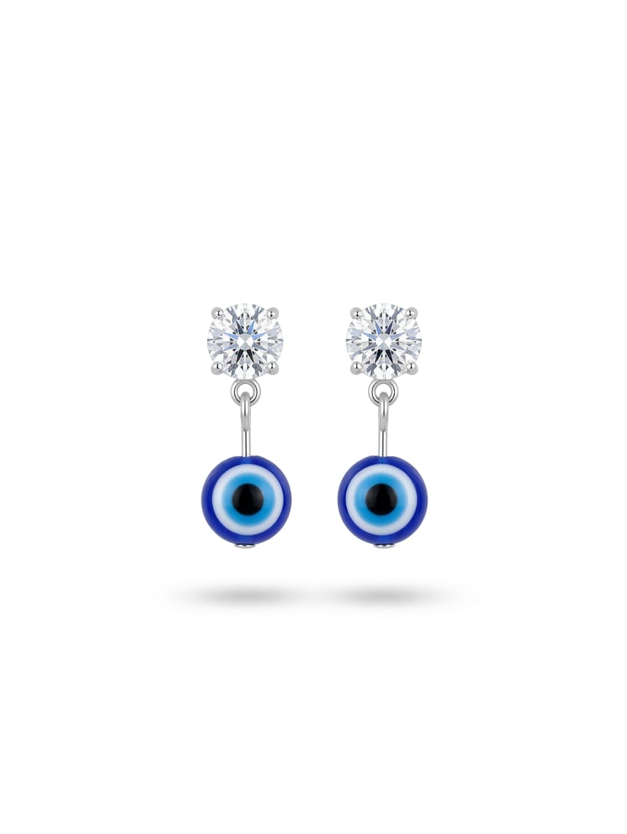 The Solitaire Nazar Drop Earrings