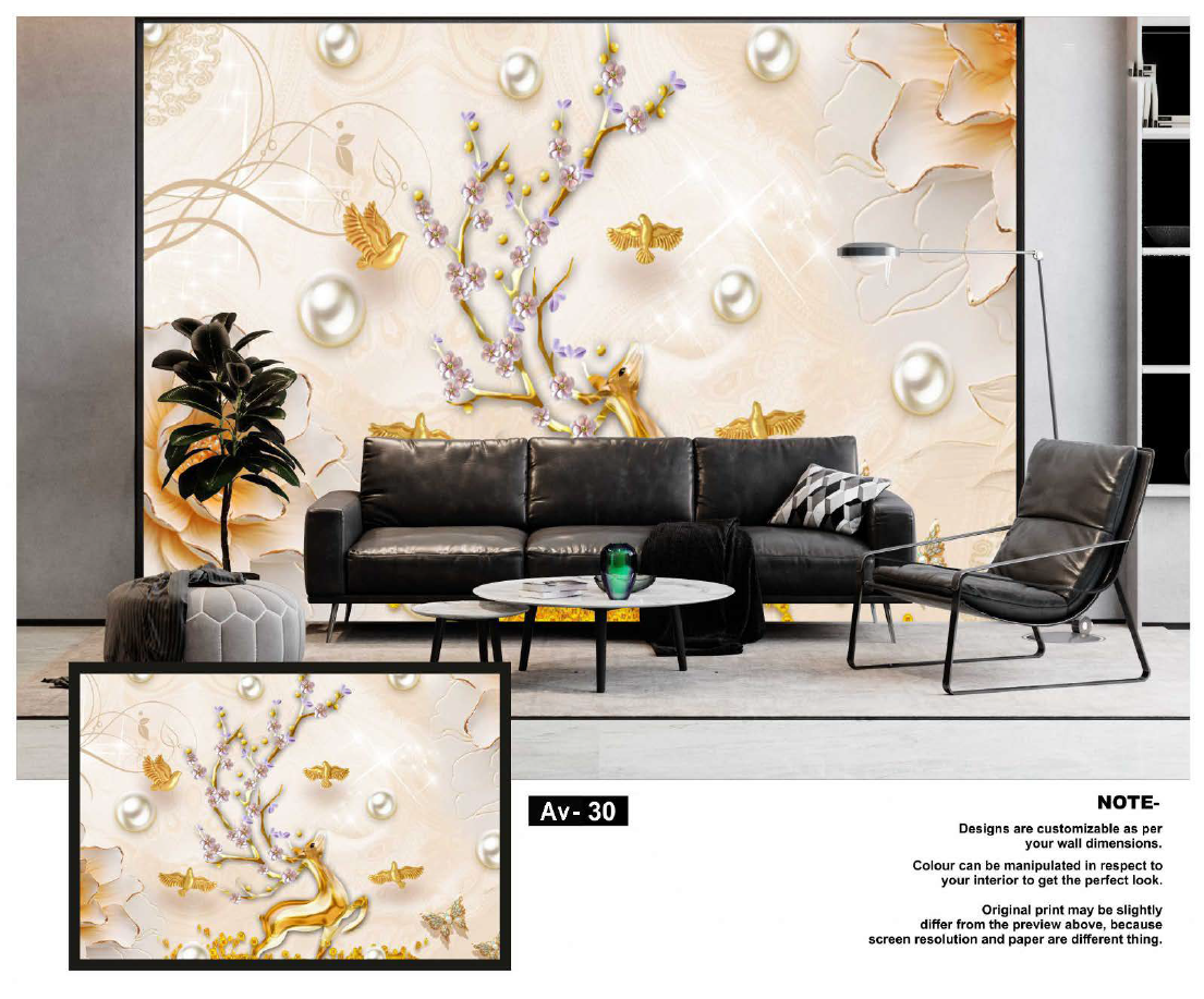 Luxury 3D Floral Wall Mural