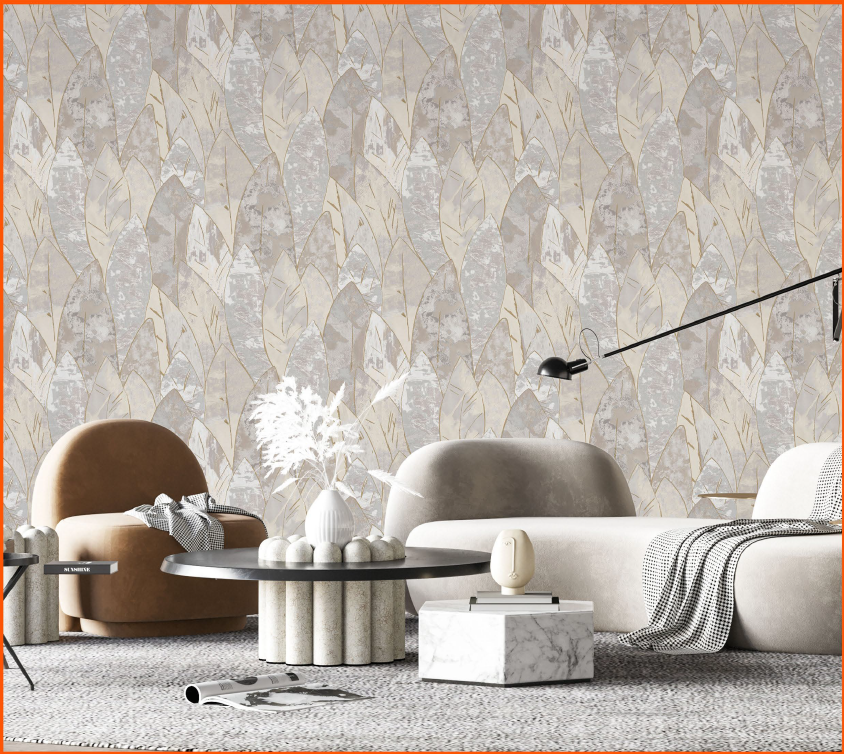 Modern Leaf Pattern Wallpaper