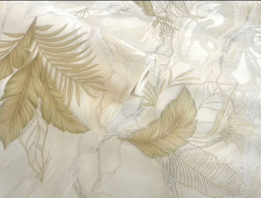 Golden Palm Marble Mural