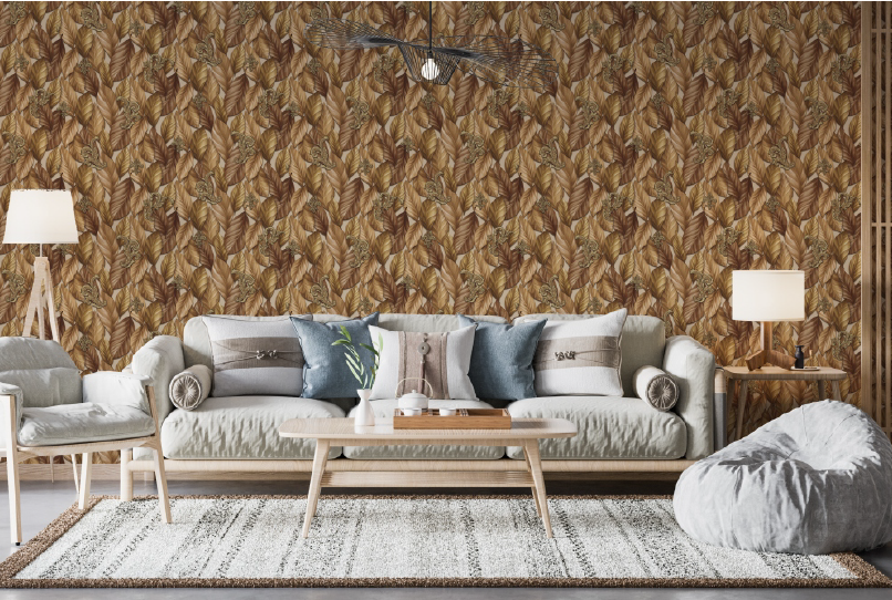 Majestic Leaf Pattern Wallpaper