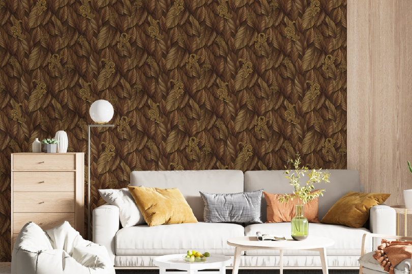 Majestic Leaf Pattern Wallpaper